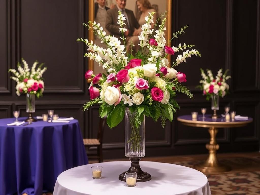 Цветочные столы: центральный элемент декора, который меняет настроение помещения и притягивает взгляд