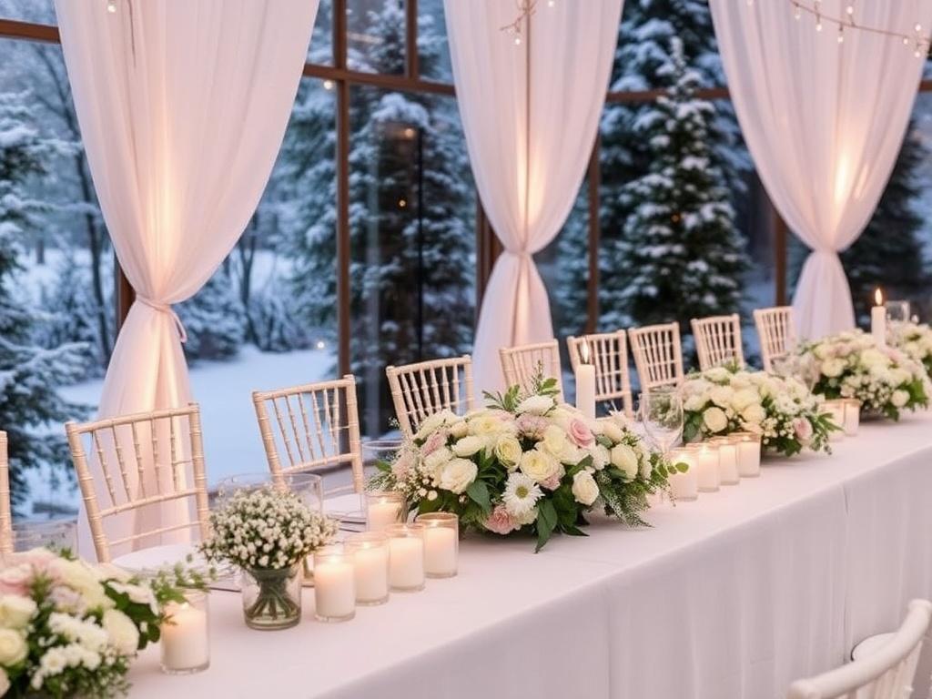 Зимняя свадьба: идеи декора и цветочных композиций
