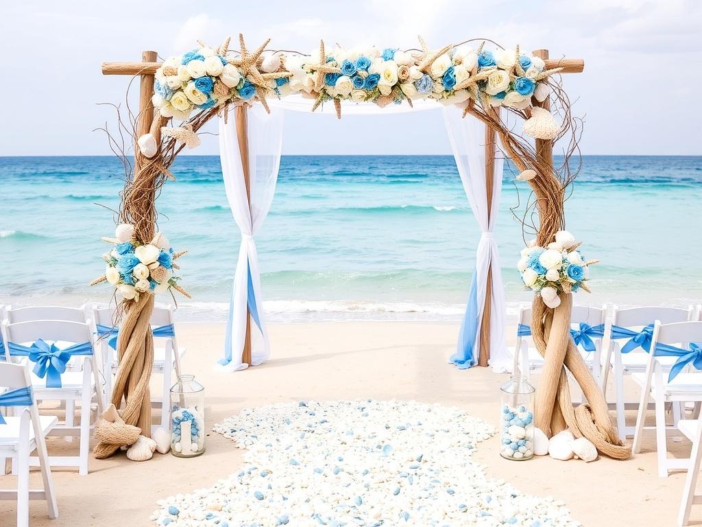 Морская свадьба: синий, белый и ракушки — история о секундной волне, которая останется навсегда