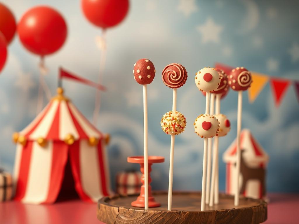 Цирковая тема: шатры, акробаты, сладости на палочках