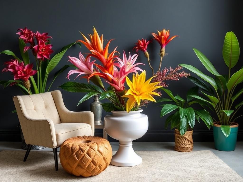 Экзотические цветы в декоре: смелые решения