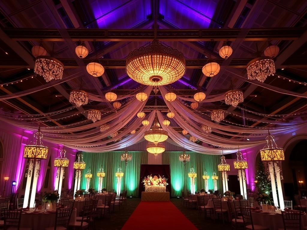 Освещение для вечерних мероприятий: виды ламп и схемы расстановки